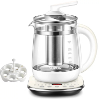 15Y06燕窝壶多功能加厚高硼硅玻璃煮茶器 1.5L 电水壶电热水壶花茶壶触屏式