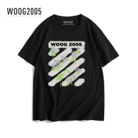WOOG2005短袖t恤男生夏季潮流纯棉打底上衣街头潮牌宽松情侣衣服