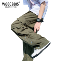 WOOG2005日系cityboy裤子男小众设计感高街oversize军绿色工装裤