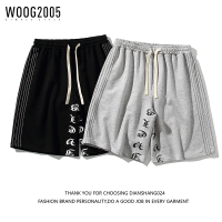 WOOG2005 短裤男夏季潮流百搭宽松五分裤大码直筒阔腿松紧腰中裤