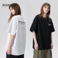 WOOG2005基础字母短袖t恤男士夏季2022新款宽松版情侣装