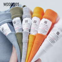 WOOG2005夏季潮牌纯色短袖男纯棉宽松t恤220g重磅不透圆领体恤