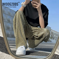WOOG2005冰丝阔腿裤男夏季薄款美式oldschool裤子高街潮ins凉凉裤