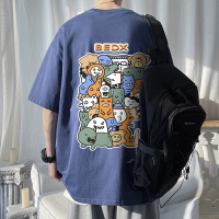 WOOG2005美式vintage小众短袖t恤男夏休闲宽松潮流百搭纯棉体恤衫
