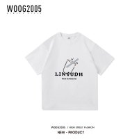 WOOG2005短袖t恤男夏季男装体恤新疆棉打底衫情侣ins上衣白色内搭