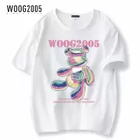 WOOG2005情侣装短袖t恤男夏季新款圆领印花半截袖宽松休闲潮男装