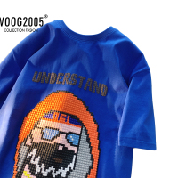WOOG2005克莱因蓝t恤短袖男夏季情侣装夏装设计感小众重磅五分袖