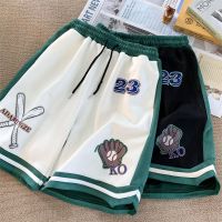 WOOG2005麂皮绒运动短裤男夏季薄款宽松外穿裤子潮中裤休闲五分