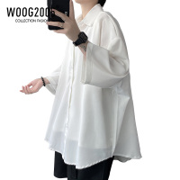 WOOG2005日系vintage冰丝衬衫男潮流很仙的上衣冷淡风男装高级感