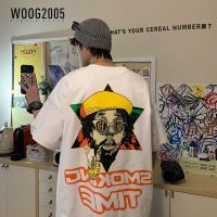 WOOG2005短袖男夏季新款INS港风宽松体恤国潮街头上衣大码胖子T