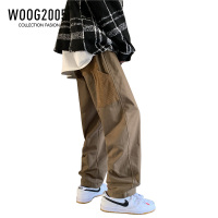 WOOG2005咖色工装裤夏季薄款日系cityboy裤子男美式直筒裤拖地裤