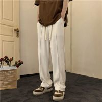 WOOG2005白色垂感感炸街西裤夏季薄款阔腿ins拖地痞帅长裤男