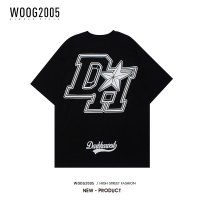 WOOG2005短袖t恤男夏季ins潮牌百搭宽松休闲情侣国潮印花体恤男装