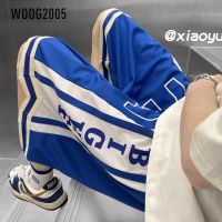 WOOG2005港风夏季新款冰丝网眼篮球裤男生五分裤学生阔腿运动裤子