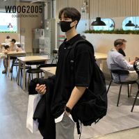 WOOG2005美式polo衫衬衫领t恤男夏重磅短袖小众藤英伦雅痞七分袖