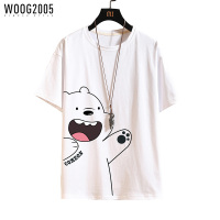 WOOG2005 夏季短袖t恤男士宽松大码半袖上衣纯棉潮流胖子男装体恤
