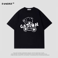 PANDIST美式复古小熊印花纯棉上衣2022夏季流行穿搭男士t恤衫短袖
