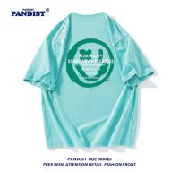 PANDIST韩系穿搭新款情侣流行笑脸ins男青春潮流纯棉宽松半袖T恤