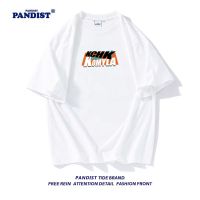 PANDIST国潮高街100%纯棉短袖T恤男学生潮牌女装印花宽松白色上衣