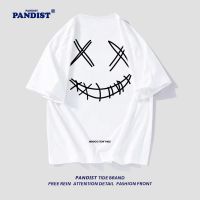 PANDIST日系学院风小丑撕裂笑脸纯棉短袖学生宽松T恤夏季百搭上衣