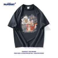 PANDIST韩版ins纯棉动物涂鸦印花短袖t恤男潮流宽松百搭半袖夏季