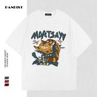 PANDIST夏季新款纯棉日系卡通动物印花短袖T恤男女潮流大码宽松