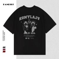 PANDIST夏季新款纯棉美式复古卡通印花短袖T恤男女原宿风百搭ins