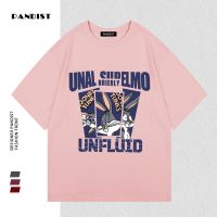 PANDIST夏季新款纯棉t恤男韩版宽松短袖女学生欧美风印花上衣潮流