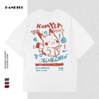 PANDIST夏季新款纯棉日系动漫印花短袖T恤情侣装百搭时尚显瘦