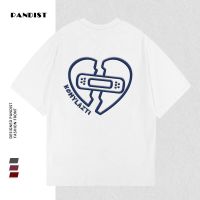 PANDIST夏季新款纯棉港风t恤男短袖百搭印花体恤宽松ins休闲上衣