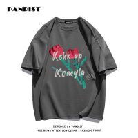 PANDIST夏季新款纯棉短袖T恤印花字母男女装ins百搭休闲圆领上衣
