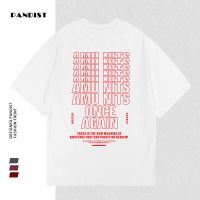 PANDIST夏季新款纯棉欧美街头潮牌字母印花T恤男女宽松情侣短袖