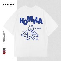 PANDIST夏季新款纯棉短袖宽松小熊字母印花男女学生百搭时尚T恤