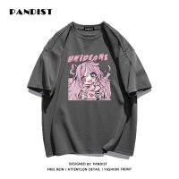 PANDIST夏季新款纯棉日系卡通印花高级感短袖T恤男女情侣休闲上衣