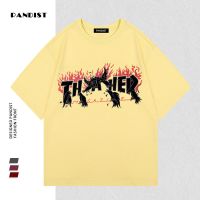 PANDIST夏季新款纯棉欧美潮流嘻哈字母印花男女百搭宽松短袖t恤