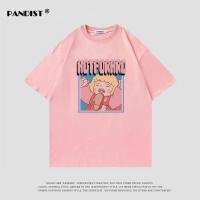 PANDIST日系圆领动漫印花纯棉短袖上衣男2022夏季新款T恤流行穿搭