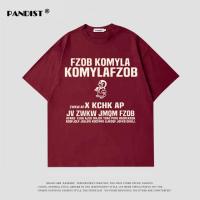 PANDIST美式字母小企鹅印花纯棉短袖上衣2022潮男夏季流行穿搭T恤