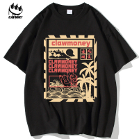 Claw Money男士短袖T恤夏季纯棉圆领宽松时尚潮流印花男装上衣
