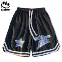 CLAW MONEY 短裤男士夏季休闲百搭卫裤美式潮牌ins直筒阔腿五分裤