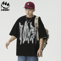 CLAW MONEY美式高街短袖t恤小众衣服夏季ins潮宽松大码情侣装半袖