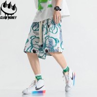 Claw money休闲短裤男夏季花裤衩情侣沙滩裤潮流宽松运动五分裤