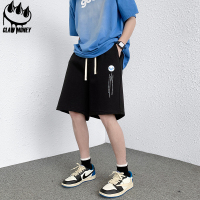 CLAW MONEY 休闲短裤男夏季潮牌宽松直筒百搭印花抽绳运动短裤子
