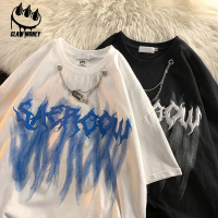 Claw moneyT恤男短袖夏潮流港风ins美式高街痞帅炸街五分半截袖