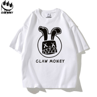 Claw money情侣五分半袖T恤潮流青年学生220克重磅落肩短袖体恤衫