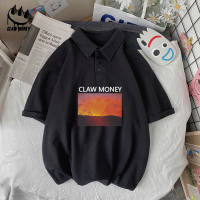 Claw money夏季翻领Polo衫男潮流ins宽松短袖T恤学生百搭半袖体恤