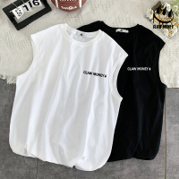 Claw money夏季纯棉背心男潮流ins百搭休闲无袖T恤青少年运动汗衫