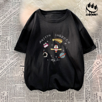 Claw money圆领纯棉短袖T恤男夏季潮牌休闲五分袖初中生百搭半袖