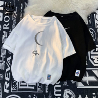 Claw money圆领棉麻短袖T恤男夏季休闲五分袖青少年百搭亚麻半袖