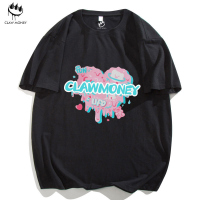 Claw money融化爱心小熊设计感小众T恤男女短袖情侣半袖ins体恤衫