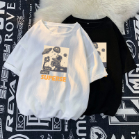 Claw money宽松大码亚麻短袖T恤男夏季休闲棉麻半袖青少年五分袖